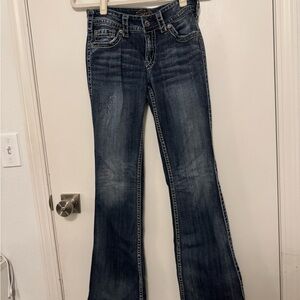 Silver Jeans Co. Suki Surplus Distressed Brown Label Bootcut Jeans Size 27